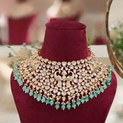 Mrignayni Polki Neckline Set