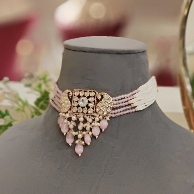 Aanandi Pink Polki Set (Pink)