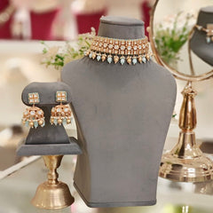 Chavvi Polki Choker Set (Sea Green)