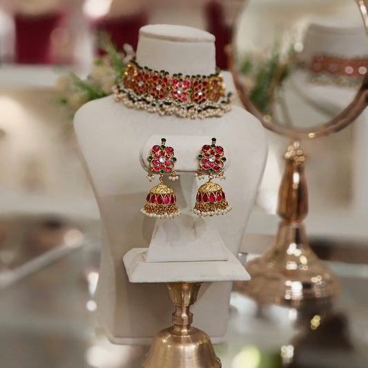 Methali Paachi Kundan Set