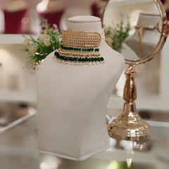 Himani Polki Neckline Set (Green)