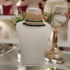 Himani Polki Neckline Set (Green)