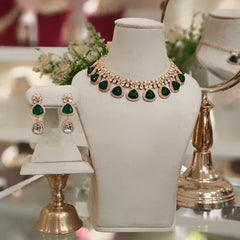 Bhavin Green Polki Set