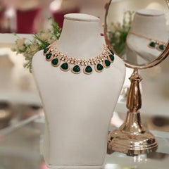 Bhavin Green Polki Set