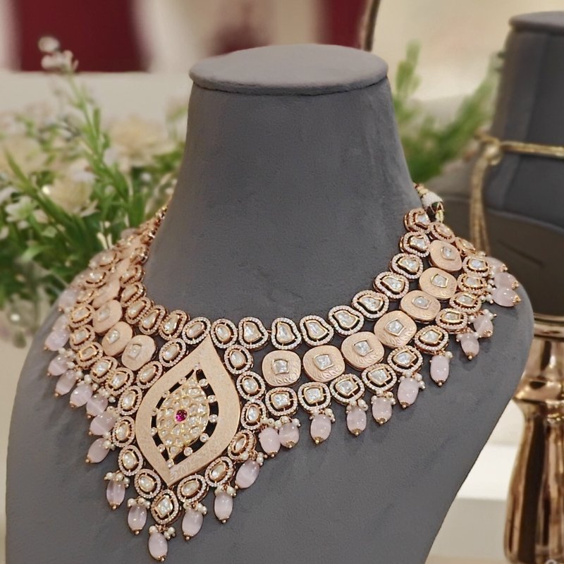 Ameena Polki Neckline Set