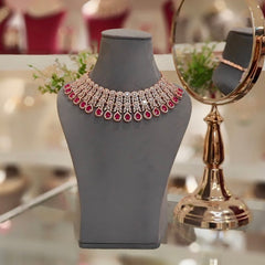 Hezal Ruby Necklace set (Rose)