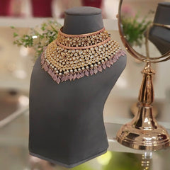 Zia Polki Choker Set (Pink)