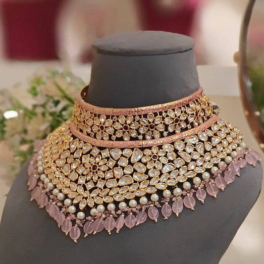 Zia Polki Choker Set (Pink)