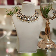 Aradhya Blue Polki Necklace Set