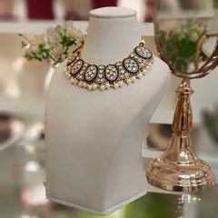 Aradhya Blue Polki Necklace Set