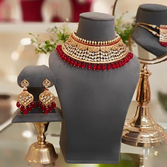 Ganpati Ruby Antique Choker Set