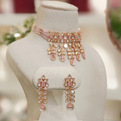 Harini Pink Polki Choker Set