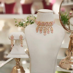 Harini Pink Polki Choker Set