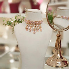 Harini Pink Polki Choker Set