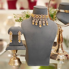 Harini yellow Polki Choker set