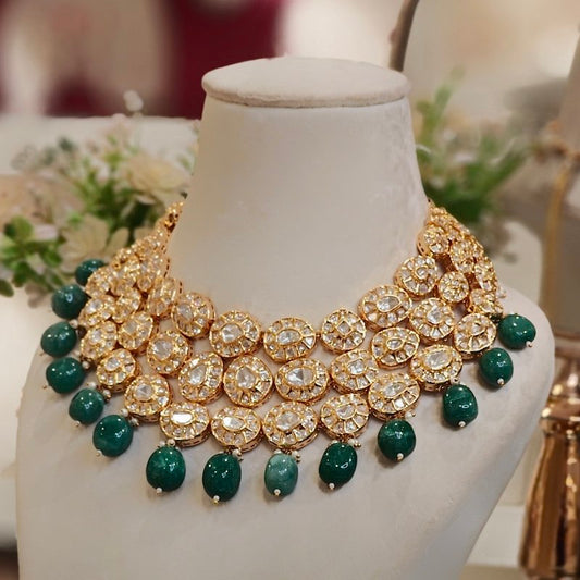 Niharika Polki Neckline Set