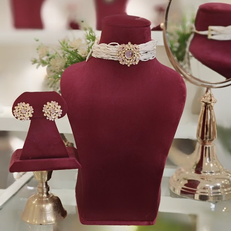 Barkha pink choker set