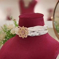 Barkha pink choker set