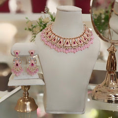 Fatima Pink Polki Set