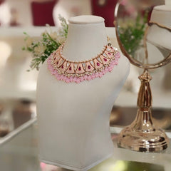 Fatima Pink Polki Set