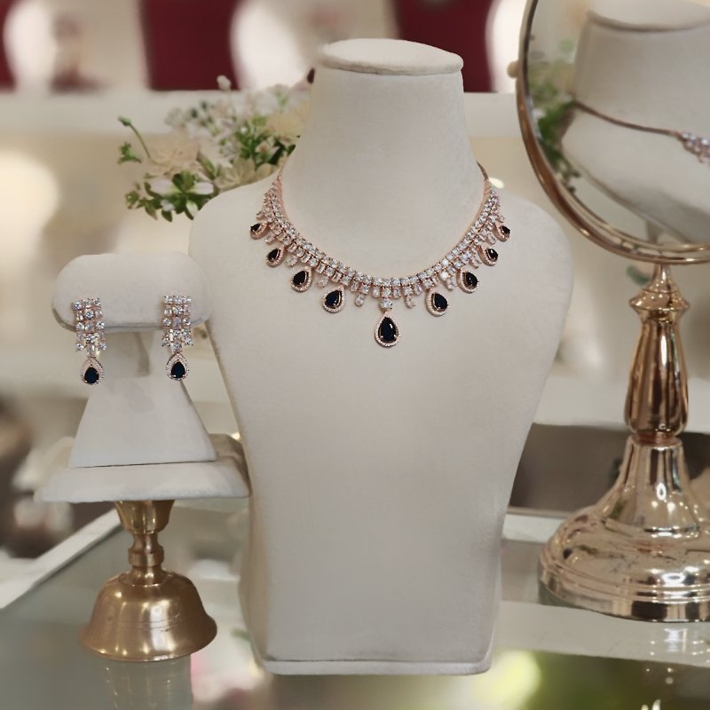 Lyra blue Neckline set