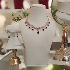 Lyra blue Neckline set