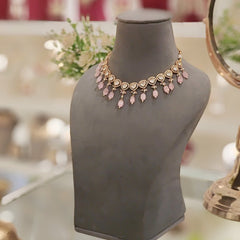 Azeen Pink Polki Set