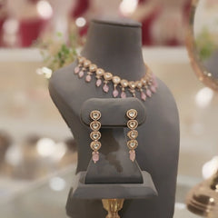 Azeen Pink Polki Set