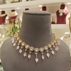 Azeen Pink Polki Set