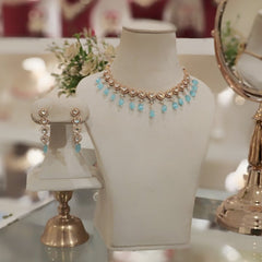 Azeen aqua Polki Set