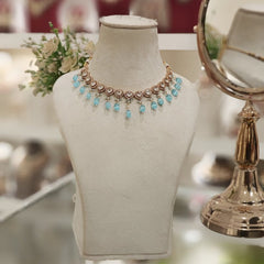 Azeen aqua Polki Set