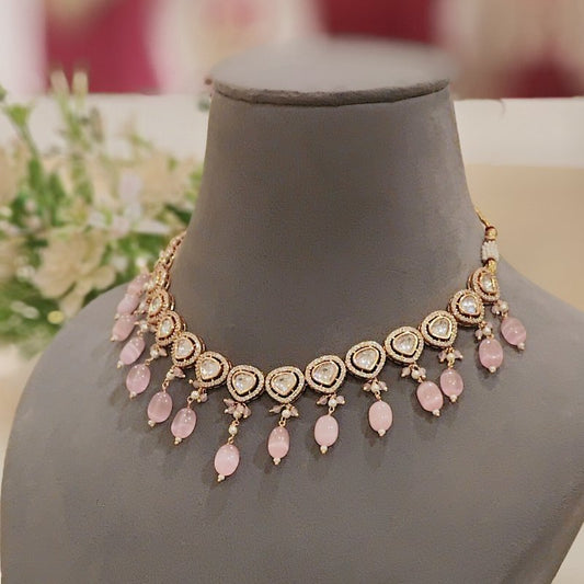 Azeen Pink Polki Set