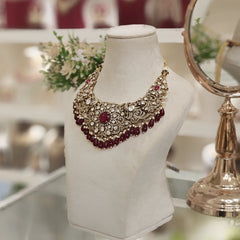 Aradhyaa Moissanite Ruby neckline set