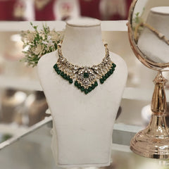 Leena Moissanite Green neckline set
