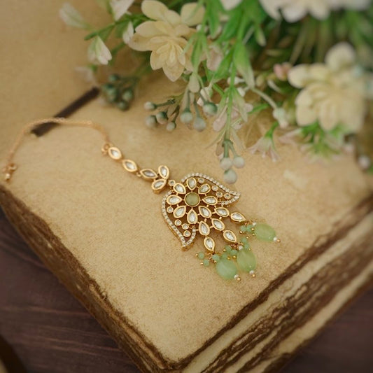 Fatima Polki Maangtikka (Red, Ruby)