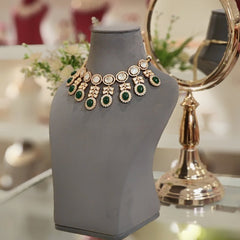 Anurima Green Polki Necklace Set