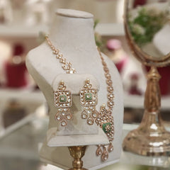 Avneet long Polki Set (Mint Green)