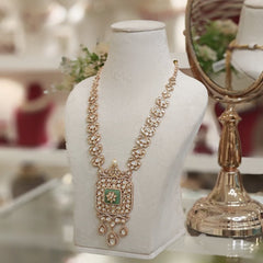 Avneet long Polki Set (Mint Green)