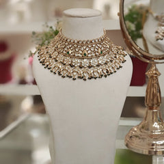 Pratiksha Polki Neckline Set (Green)