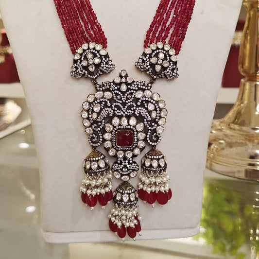 Manasvi moissanite Long set (Ruby Red)