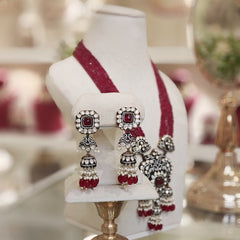 Manasvi moissanite Long set (Ruby Red)