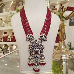 Manasvi moissanite Long set (Ruby Red)