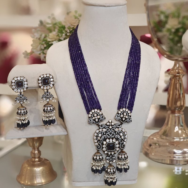 Manasvi moissanite Long set (Purple)