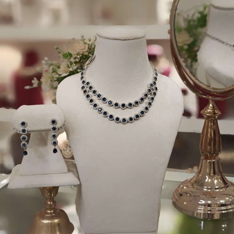 Roza Royal Blue double line set