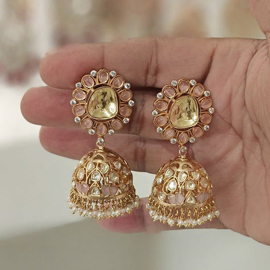 Aleena Pink Jhumka