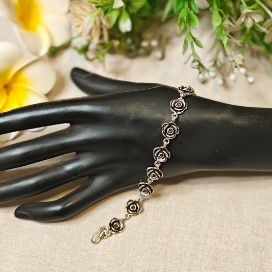 Rose silver bracelet