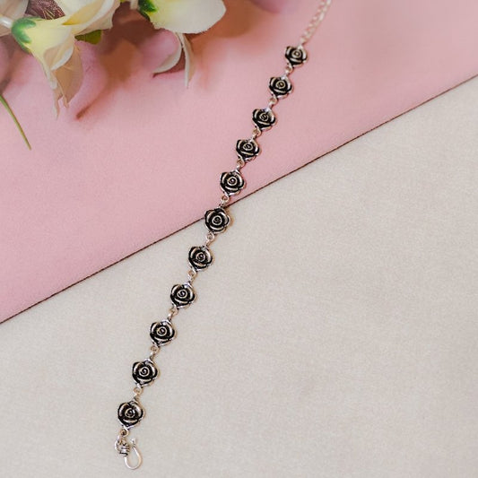 Rose silver bracelet