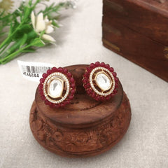 Anya Wine Polki Studs