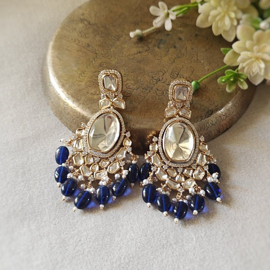 Aria polki earrings (Dark Blue)