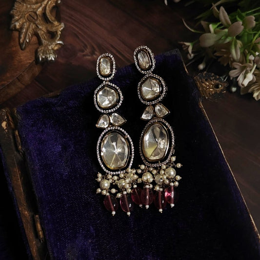 Almeda polki danglers (Wine\,Rose pink)